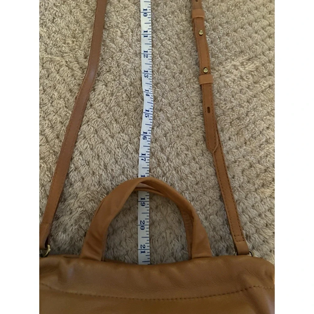 MADEWELL The Piazza Mini Caramel Genuine Leather Crossbody Bag Drawstring